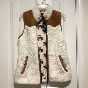 COWBOY SHERPA VEST! NWT